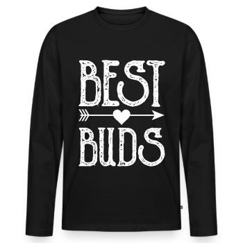 Best Buds Bester Freund Freundschaft Sprüche - Männer Premium Bio Langarmshirt - Schwarz - Vorne - Nico (187cm)