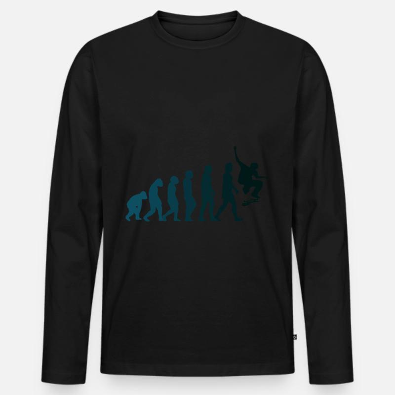 Skateboarder Skateboard Evolution - Männer Premium Bio Langarmshirt - Schwarz