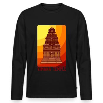 Ancient Astronaut Theorie Vimana Tempel - Männer Premium Bio Langarmshirt - Schwarz - Vorne - Nico (187cm)