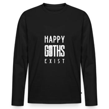 Gothic lovers Happy Goth's existence - Men's Premium Organic Long Sleeve Shirt - black - Front - Nico (187cm)