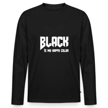 Halloween black is my lucky color - Men's Premium Organic Long Sleeve Shirt - black - Front - Nico (187cm)