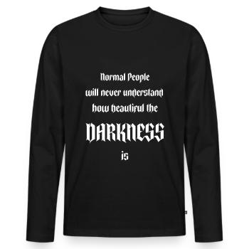 Gothic Lover Normal People Never Become - Men's Premium Organic Long Sleeve Shirt - black - Front - Nico (187cm)