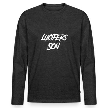 Goth Dad Lucifer's son - Men's Premium Organic Long Sleeve Shirt - heather anthracite - Front - Nico (187cm)