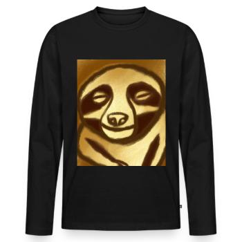 Portrait paresseux Drôle de cubisme Gustav Klimt - T-shirt manches longues Premium bio Homme - noir - Devant - Nico (187cm)