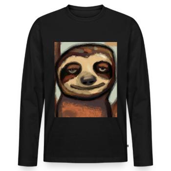 Portrait paresseux Drôle de cubisme - T-shirt manches longues Premium bio Homme - noir - Devant - Nico (187cm)