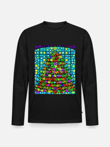 Christmas Christmas Tree Church Windows - Men's Premium Organic Long Sleeve Shirt - black