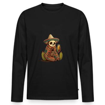 Cute Sloth Animal Owners Drunk Mexican Sloth - Männer Premium Bio Langarmshirt - Schwarz - Vorne - Nico (187cm)