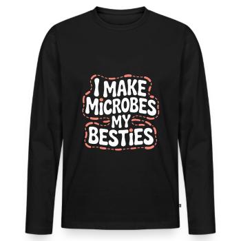 I Make Microbes My Besties Microbiologist - Men's Premium Organic Long Sleeve Shirt - black - Front - Nico (187cm)