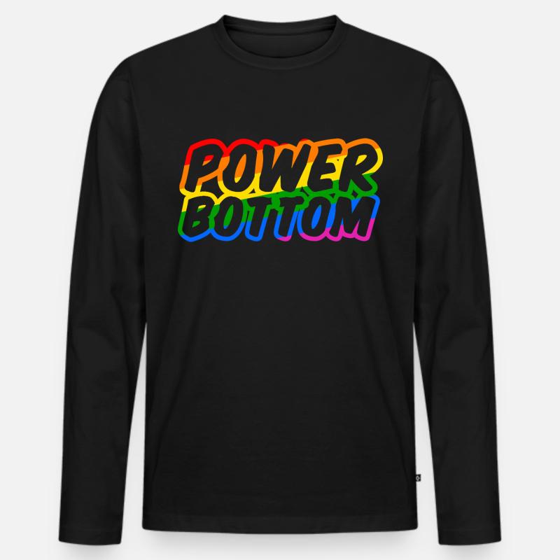 Power Bottom Shirt - Männer Premium Bio Langarmshirt - Schwarz