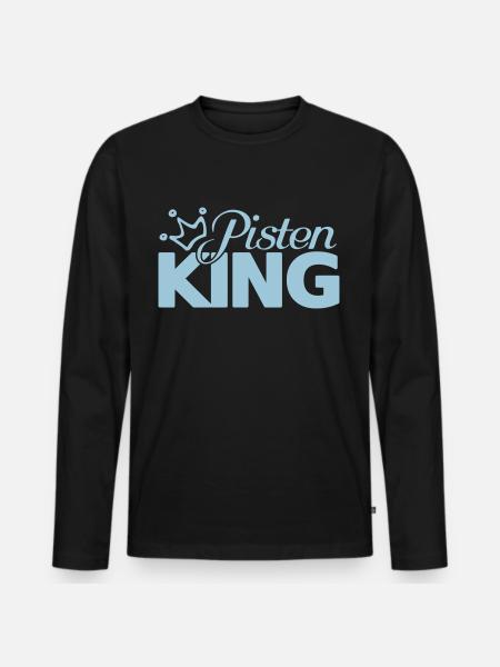 Slopes King skier snowboarder funny saying - Men's Premium Organic Long Sleeve Shirt - black