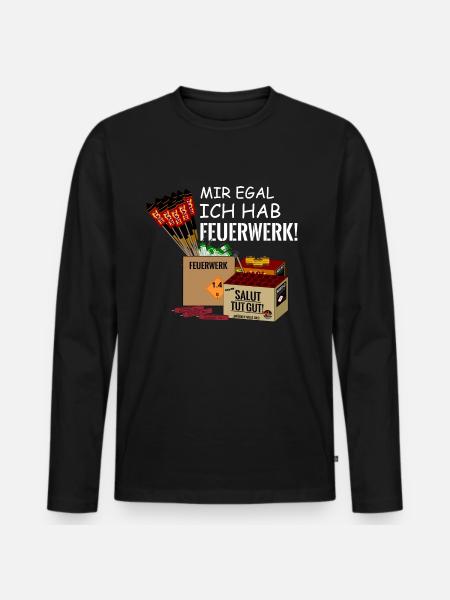 Pyro Ich hab Silvester Feuerwerk - Männer Premium Bio Langarmshirt - Schwarz