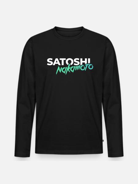 Satoshi Nakamoto - Men's Premium Organic Long Sleeve Shirt - black