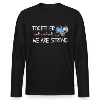Together we are strong - Männer Premium Bio Langarmshirt - Schwarz - Vorne - Nico (187cm)