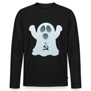 Ghost (USSR Edition) - Men's Premium Organic Long Sleeve Shirt - black - Front - Nico (187cm)