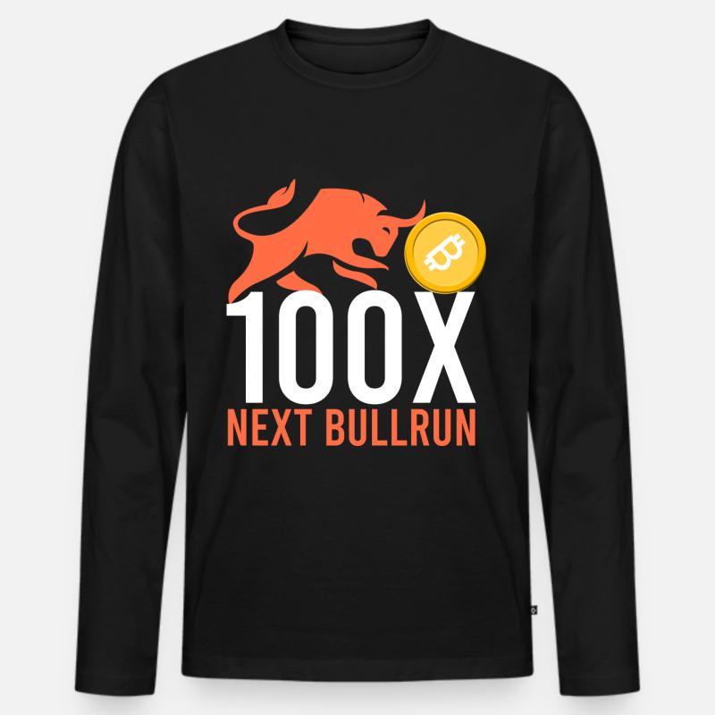 100x nächster Bullrun - Männer Premium Bio Langarmshirt - Schwarz