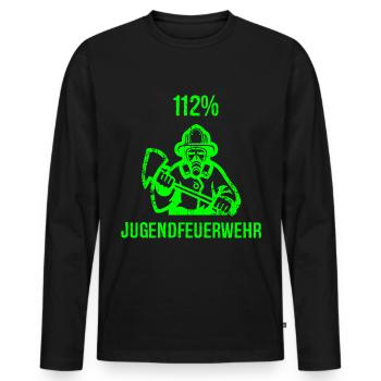 Jugendfeuerwehr Feuerwehrmann Feuerwehr Geschenk - Männer Premium Bio Langarmshirt - Schwarz - Vorne - Nico (187cm)