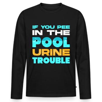 Pool Guy Cleaner Pool Service Funny - Männer Premium Bio Langarmshirt - Schwarz - Vorne - Nico (187cm)