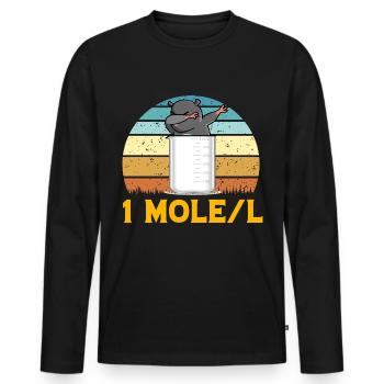 Dabbing de taupe - T-shirt manches longues Premium bio Homme - noir - Devant - Nico (187cm)