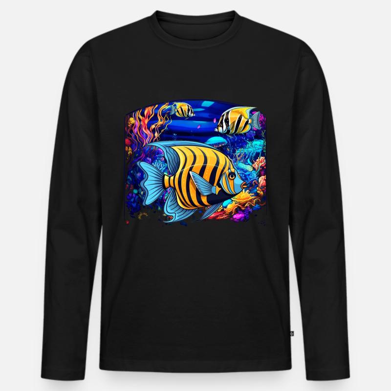 Skalar - Männer Premium Bio Langarmshirt - Schwarz