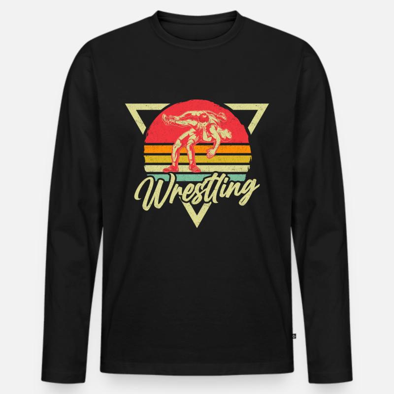 Wrestling - Männer Premium Bio Langarmshirt - Schwarz