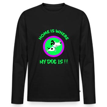 Dog Dog Dog Dog Dog Dog - Men's Premium Organic Long Sleeve Shirt - black - Front - Nico (187cm)