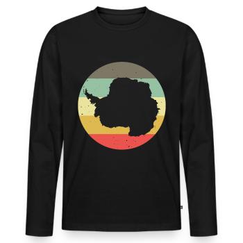 Pôle Antarctique Sud Silhouette Rétro Vintage - T-shirt manches longues Premium bio Homme - noir - Devant - Nico (187cm)