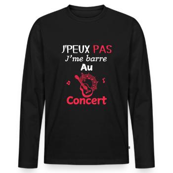 Ich kann nicht, ich gehe zum Konzert - Männer Premium Bio Langarmshirt - Schwarz - Vorne - Nico (187cm)