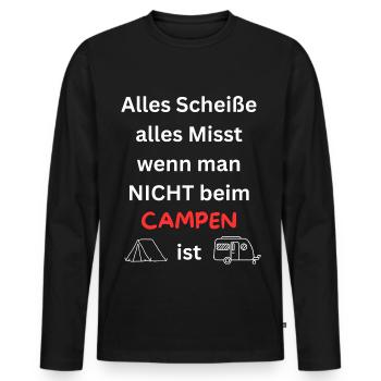 Funny Camping Outdoor Vacation Men Women - Men's Premium Organic Long Sleeve Shirt - black - Front - Nico (187cm)