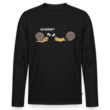 Schnecken Gesundheit - Männer Premium Bio Langarmshirt - Schwarz - Vorne - Nico (187cm)