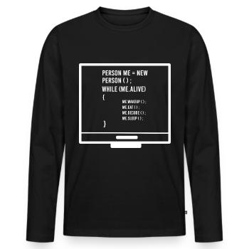 Programmation programmation Programmeurs d’ordinateur - T-shirt manches longues Premium bio Homme - noir - Devant - Nico (187cm)