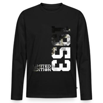 73RD BIRTHDAY LIMITED EDITION 1953 - Men's Premium Organic Long Sleeve Shirt - black - Front - Nico (187cm)