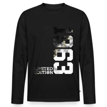 63E ANNIVERSAIRE ÉDITION LIMITÉE 1963 - T-shirt manches longues Premium bio Homme - noir - Devant - Nico (187cm)