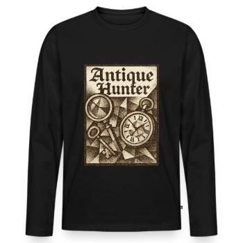 Antique Hunter Vintage Flohmärkte Kunst - Männer Premium Bio Langarmshirt - Schwarz - Vorne - Nico (187cm)