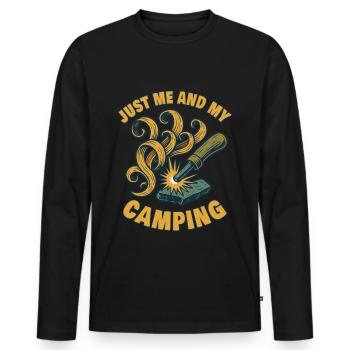 Only me and my camping prepper survive - Men's Premium Organic Long Sleeve Shirt - black - Front - Nico (187cm)
