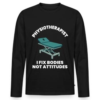 Physiotherapist I Fix Bodies Physical - Men's Premium Organic Long Sleeve Shirt - black - Front - Nico (187cm)