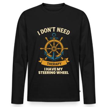 Lustiger Spruch Schiff-boot-kapitän - Männer Premium Bio Langarmshirt - Schwarz - Vorne - Nico (187cm)