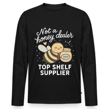 Not A Honey Dealer Top Shelf Supplier Bees Honey - Men's Premium Organic Long Sleeve Shirt - black - Front - Nico (187cm)