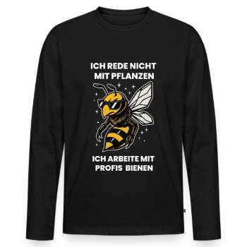 Bienen Imker Ich Rede Nicht Mit Pflanzen - Männer Premium Bio Langarmshirt - Schwarz - Vorne - Nico (187cm)