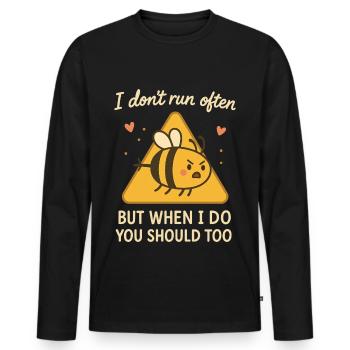 Bees Beekeeper Funny Bee Whisperer - Men's Premium Organic Long Sleeve Shirt - black - Front - Nico (187cm)