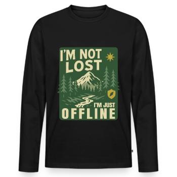 I'm not lost, I'm just offline - Men's Premium Organic Long Sleeve Shirt - black - Front - Nico (187cm)