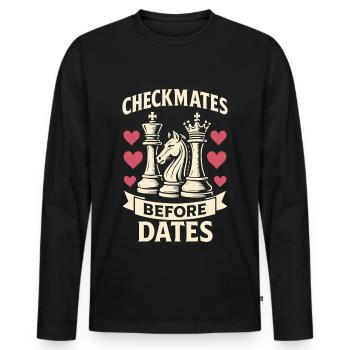 Schachmatt Vor Daten Schachspieler Spaß Design - Männer Premium Bio Langarmshirt - Schwarz - Vorne - Nico (187cm)
