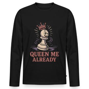 Passionnée d’échecs Dame Me Already Pawn - T-shirt manches longues Premium bio Homme - noir - Devant - Nico (187cm)