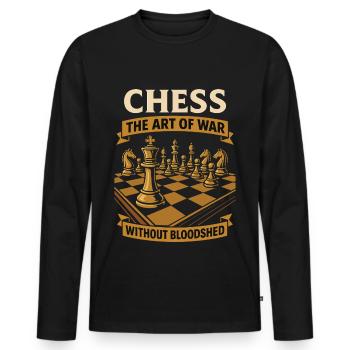Schach Die Kunst Des Krieges Ohne Blutvergießen - Männer Premium Bio Langarmshirt - Schwarz - Vorne - Nico (187cm)