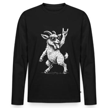 Métal Musique Pygmée Chèvre Rock Musique Heavy Metal - T-shirt manches longues Premium bio Homme - noir - Devant - Nico (187cm)