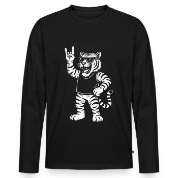 Tiger Metal Music Rock Musik Funny Heavy Metal - Männer Premium Bio Langarmshirt - Schwarz - Vorne - Nico (187cm)