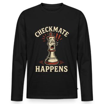 Checkmate Happens Schachspieler-enthusiasten Brett - Männer Premium Bio Langarmshirt - Schwarz - Vorne - Nico (187cm)