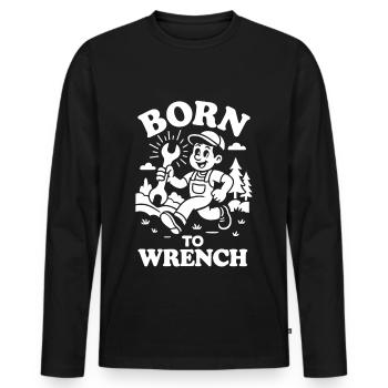 Né pour visser mécanicien Dicton drôle - T-shirt manches longues Premium bio Homme - noir - Devant - Nico (187cm)