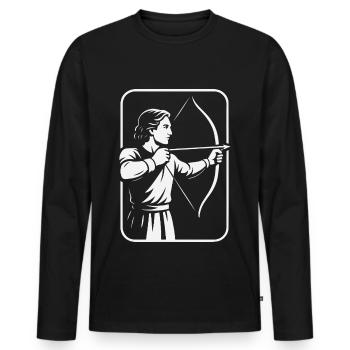 Archery Bow Target Archer Design - Men's Premium Organic Long Sleeve Shirt - black - Front - Nico (187cm)