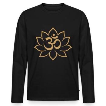 Om symbol Mindfulness Emotional resilience - Men's Premium Organic Long Sleeve Shirt - black - Front - Nico (187cm)