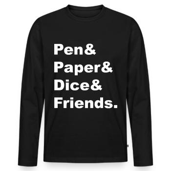 Pen & Paper Brettspiele Spieleabend RPG Geschenk - Männer Premium Bio Langarmshirt - Schwarz - Vorne - Nico (187cm)